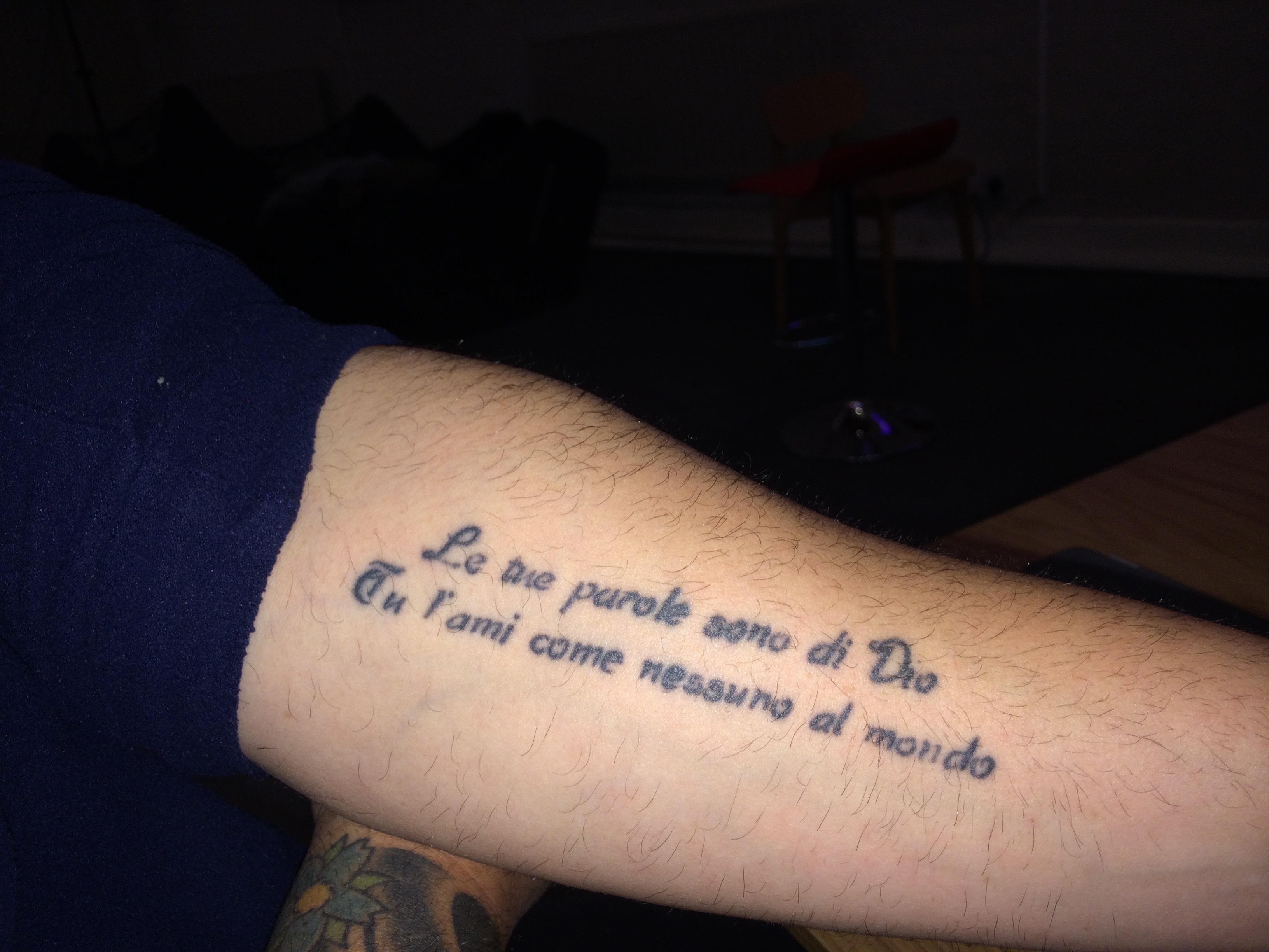 Operatic ink: "Your words are as if from God"