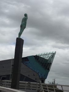 The Deep, Hull's aquarium, opposite a sculpture called The Voyage