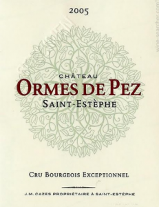 Label of Ormes de Pez wine from Bordeaux