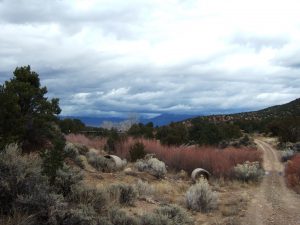 A scene in New Mexico with big skies and sagebrush