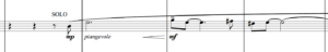 Musical notation showing the oboe solo from Grace Williams' violin concerto