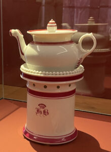 A ceramic coffee pot